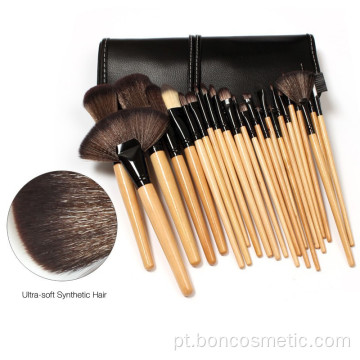 Conjunto de pincéis de maquiagem profissional de etiqueta privada 24pcs